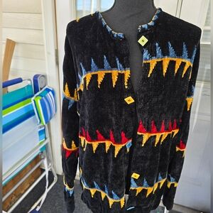 Colorful Patterned Cardigan Vintage Dia Large